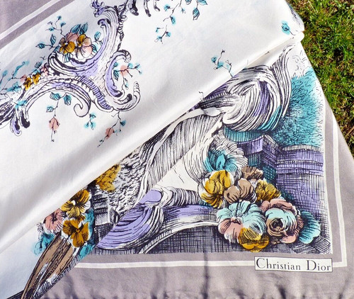 Foulard vintage carré soie - foulard,